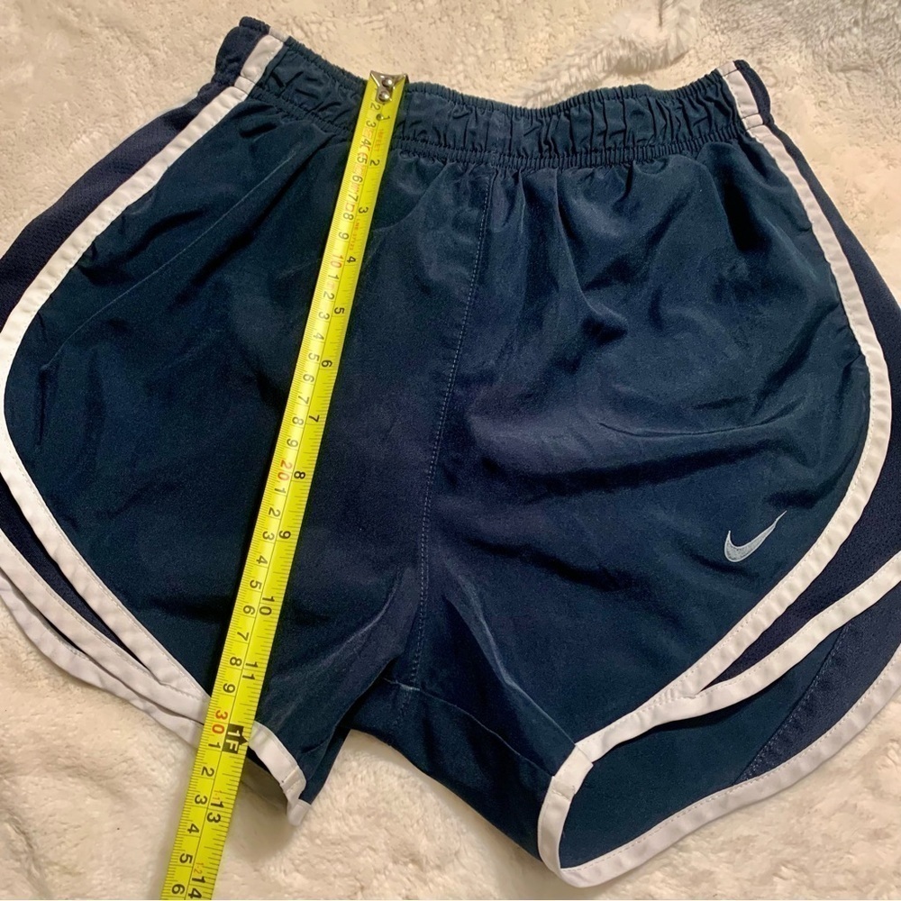 Nike Dri-Fit Shorts XS Dark Navy Blue White Trim Athletic Running Bikini Liner - Picture 10 of 12